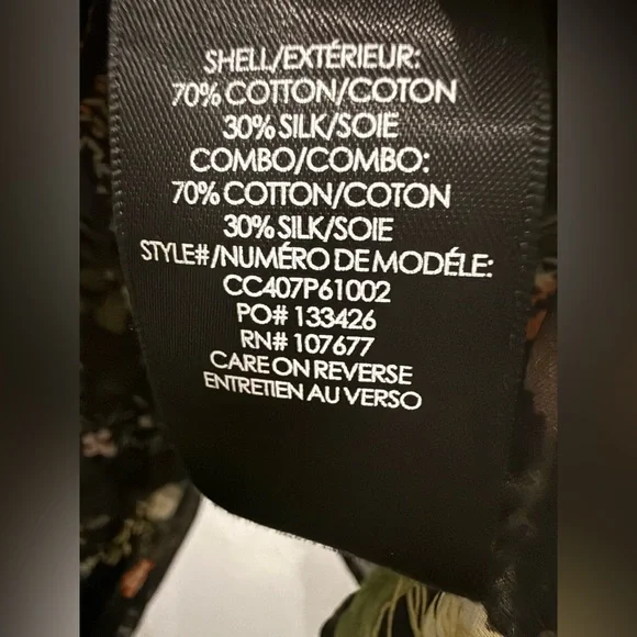 NWT Alice + Olivia Julius Tie Neck Tunic Top – Blush Kiss Black Floral Medium - Picture 7 of 8